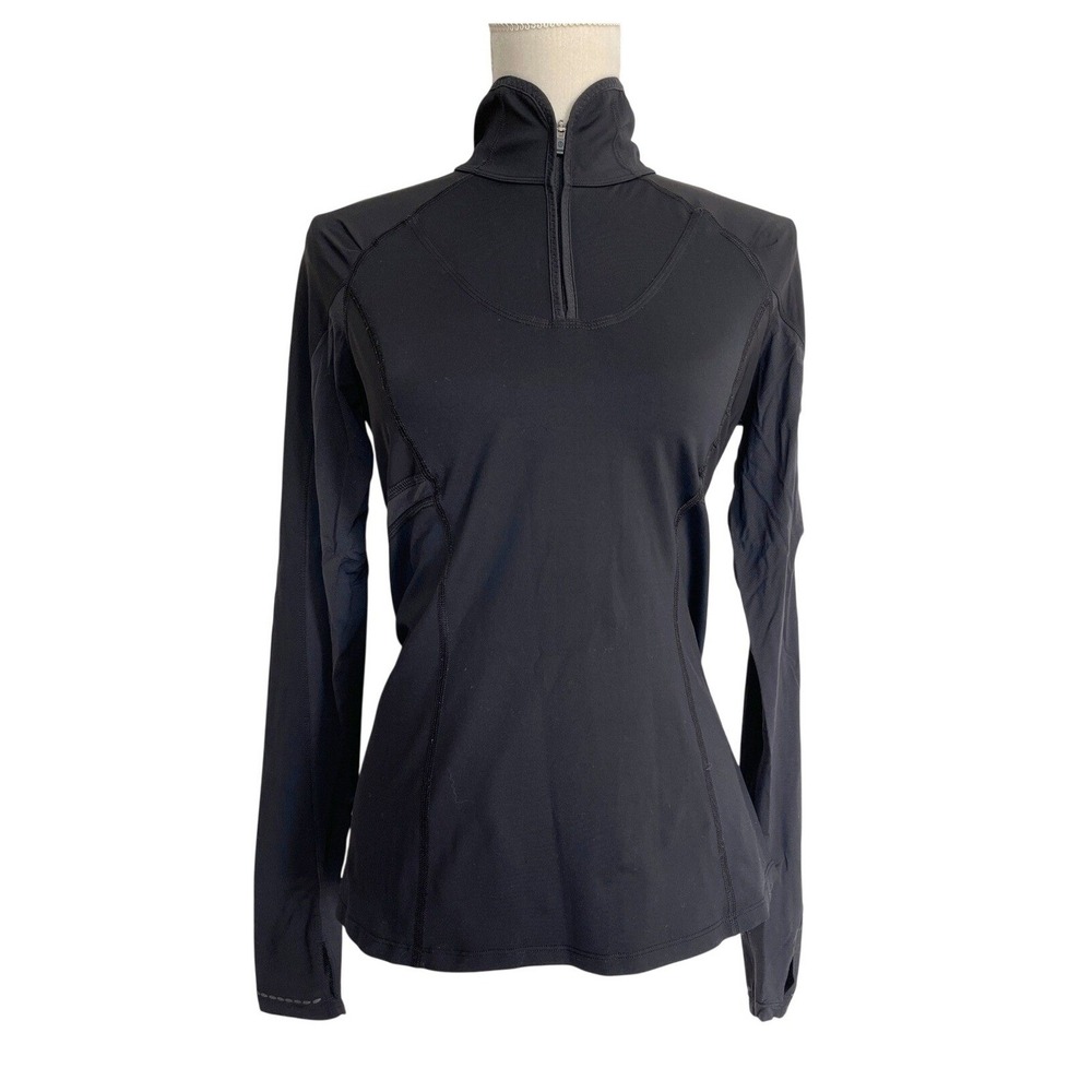 Lululemon Black Half Zip Activewear Pullover Top Stretchy Running Performance